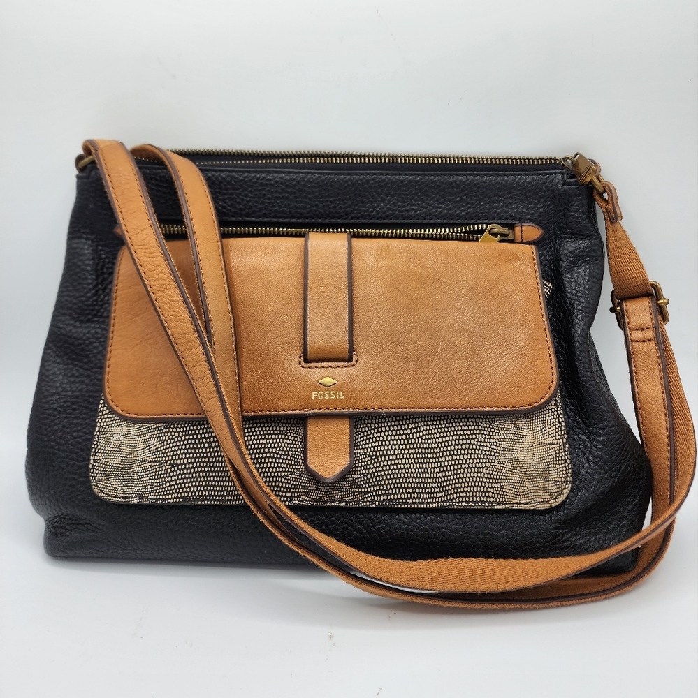 Fossil Cow Hide McKinley Leather Crossbody Handbag